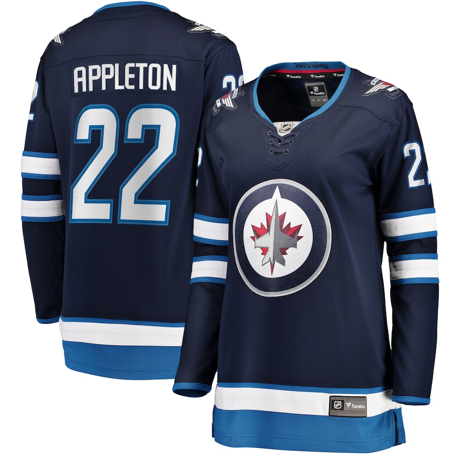 Women's Winnipeg Jets Mason Appleton Fanatics Navy Home Breakaway Jersey - Jersey