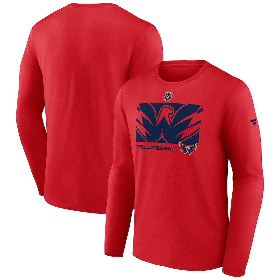 Men's Washington Capitals Fanatics Red Authentic Pro Core Collection Secondary Long Sleeve T-Shirt - Jersey