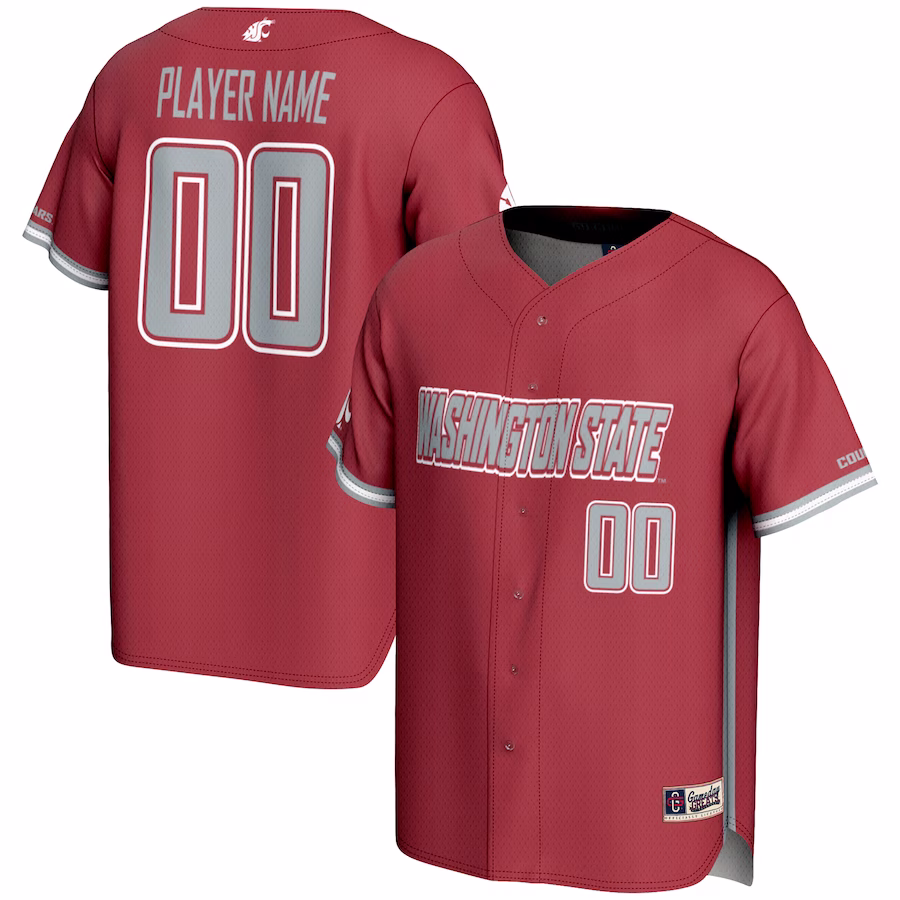 Washington State Cougars GameDay Greats Youth NIL Pick-A-Player Lightweight Baseball Jersey - Crimson - Jersey