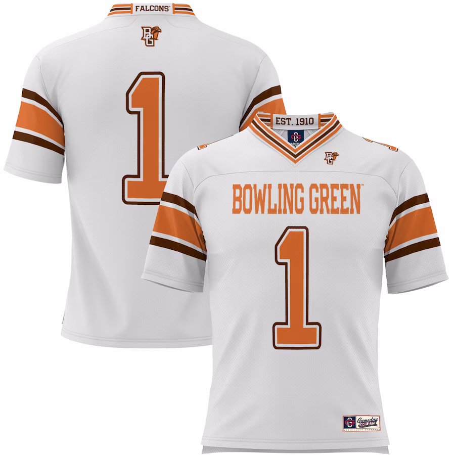 #1 Bowling Green St. Falcons GameDay Greats Endzone Football Jersey - White - Jersey