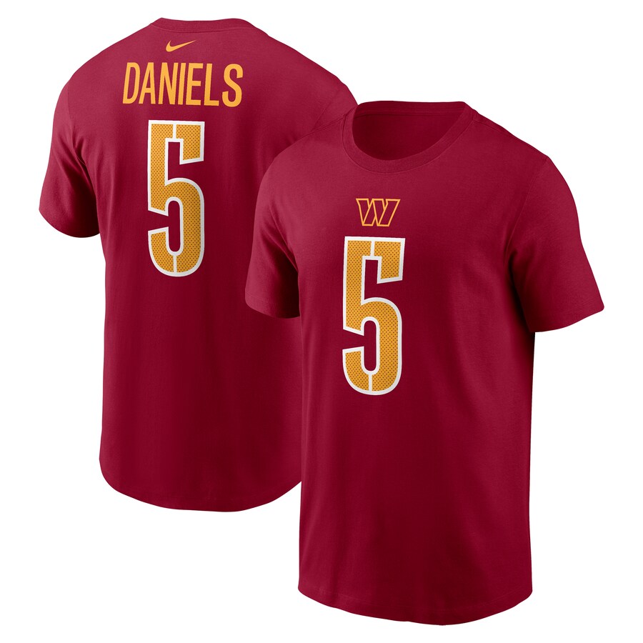 Men's Washington Commanders Jayden Daniels Nike Burgundy  Name & Number T-Shirt - Jersey