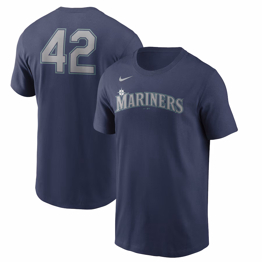 Men's Seattle Mariners Nike Navy Jackie Robinson Day Team 42 T-Shirt - Jersey