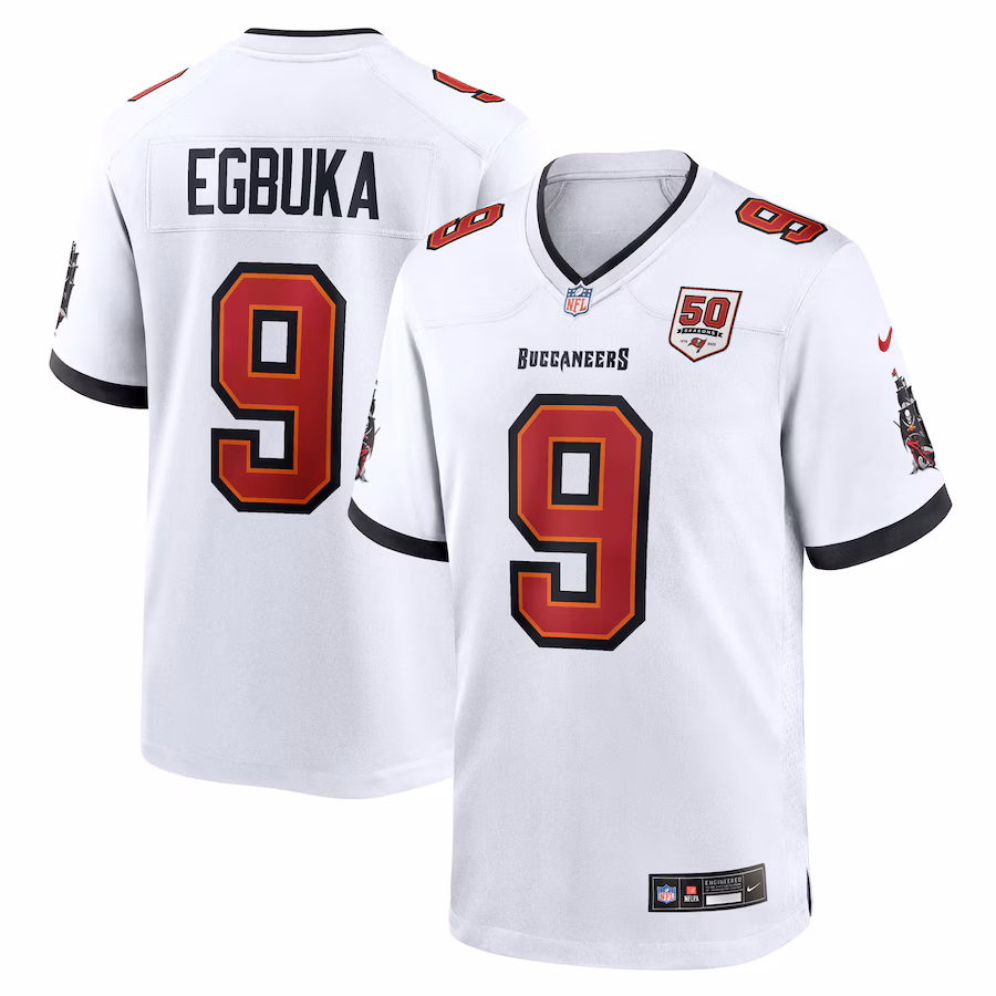Men's Tampa Bay Buccaneers Emeka Egbuka Nike White White Game Jersey - Jersey