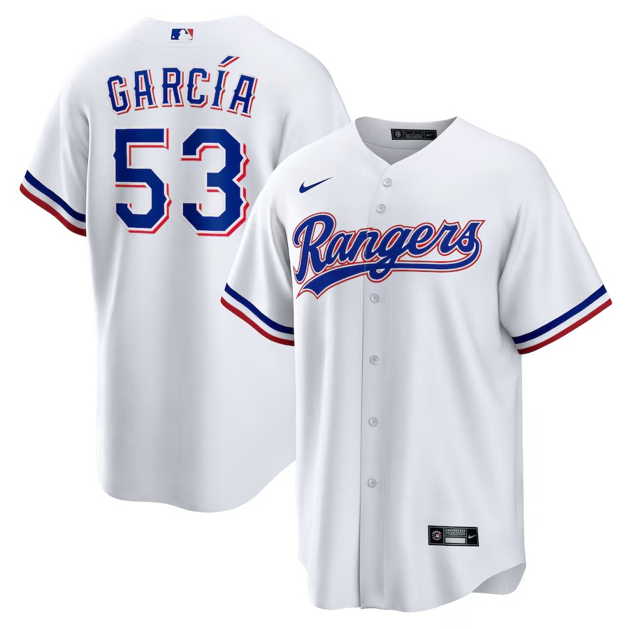 Men's Texas Rangers Adolis García Nike White 2023 World Series Replica Player Jersey - Jersey