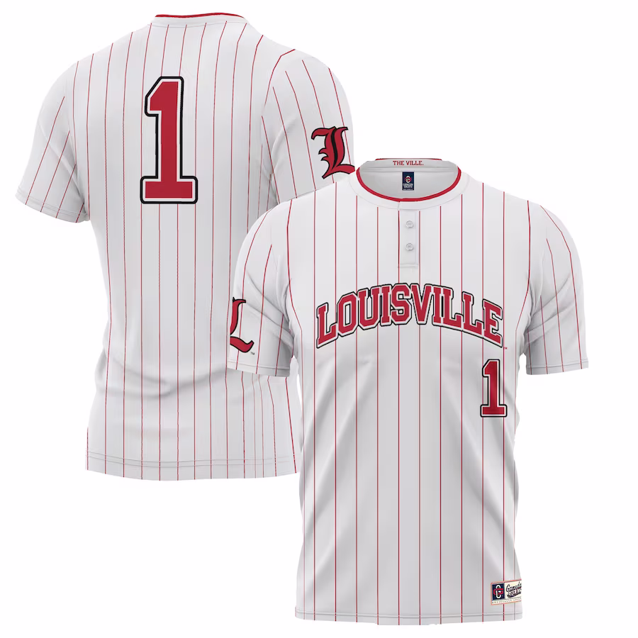 #1 Louisville Cardinals GameDay Greats Youth Lightweight Softball Jersey - White - Jersey