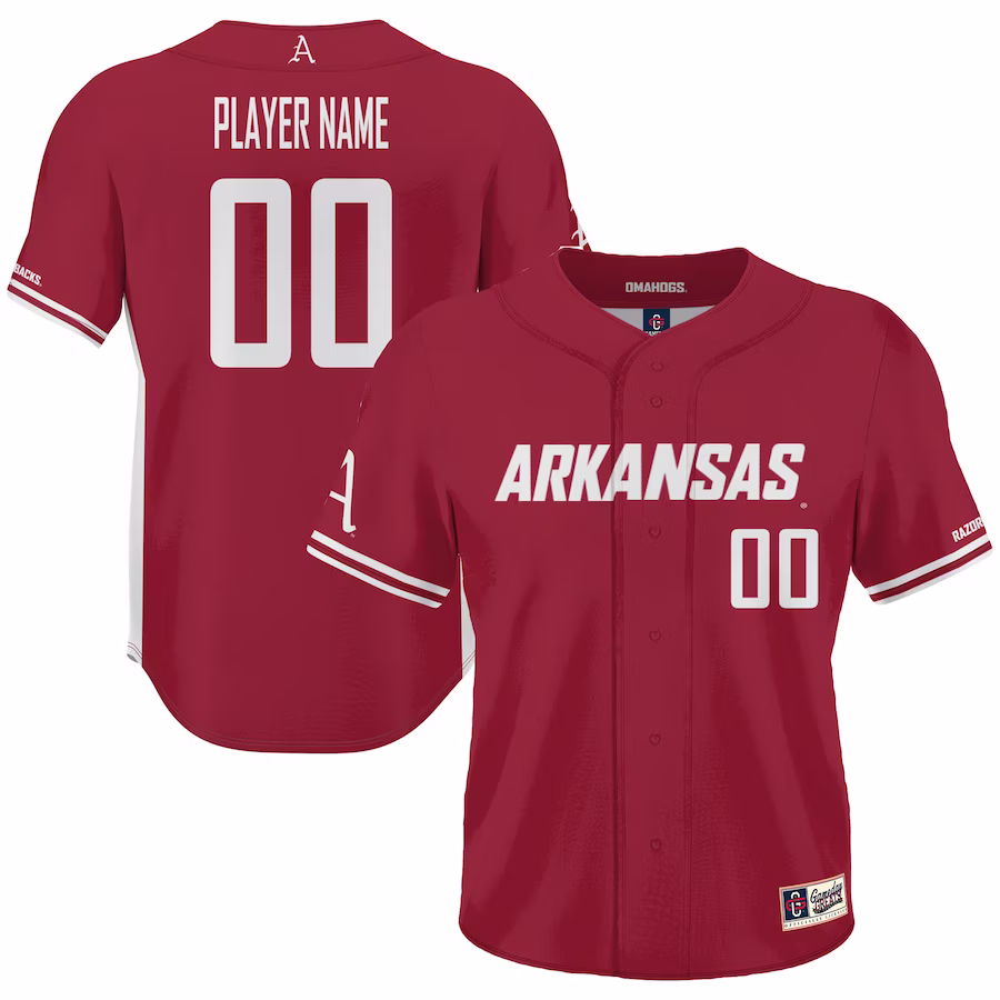 Arkansas Razorbacks GameDay Greats NIL Pick-A-Player Lightweight Baseball Jersey - Cardinal - Jersey