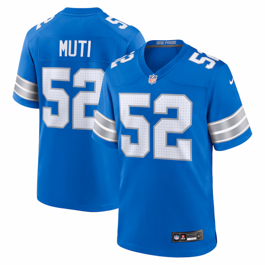 Men's Detroit Lions Netane Muti Nike  Blue Game Jersey - Jersey