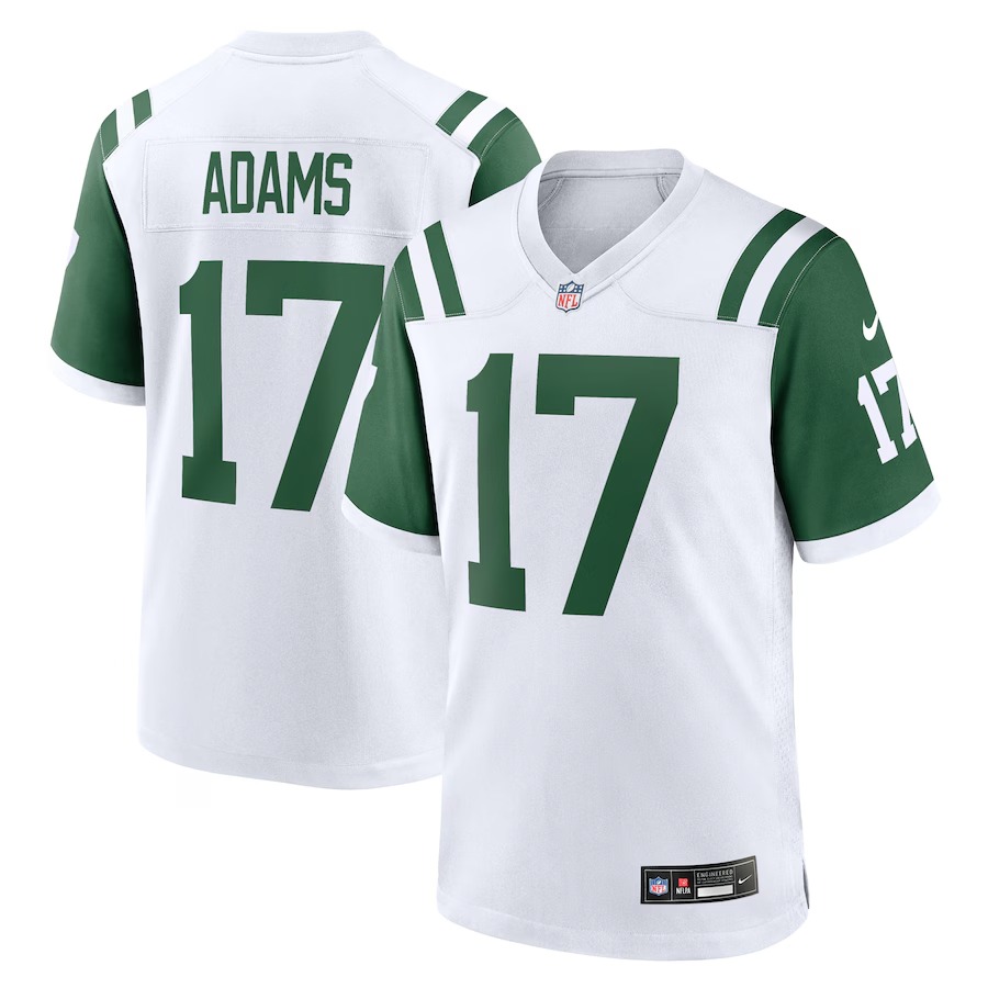 Men's New York Jets Davante Adams Nike White Classic Alternate Game Jersey - Jersey