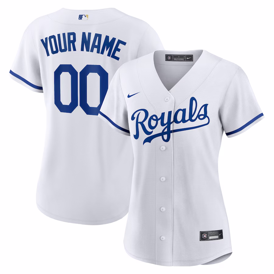 Women's Kansas City Royals Nike White Replica Custom Jersey - Jersey