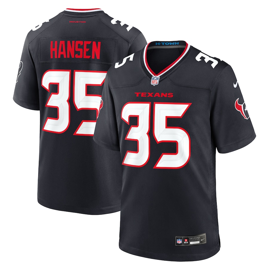 Men's Houston Texans Jake Hansen Nike  Navy Team Game Jersey - Jersey