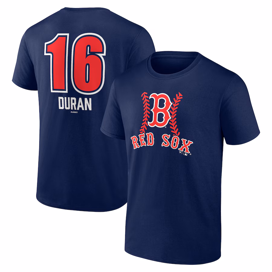 Men's Boston Red Sox Jarren Duran Navy Fastball Player Name & Number T-Shirt - Jersey