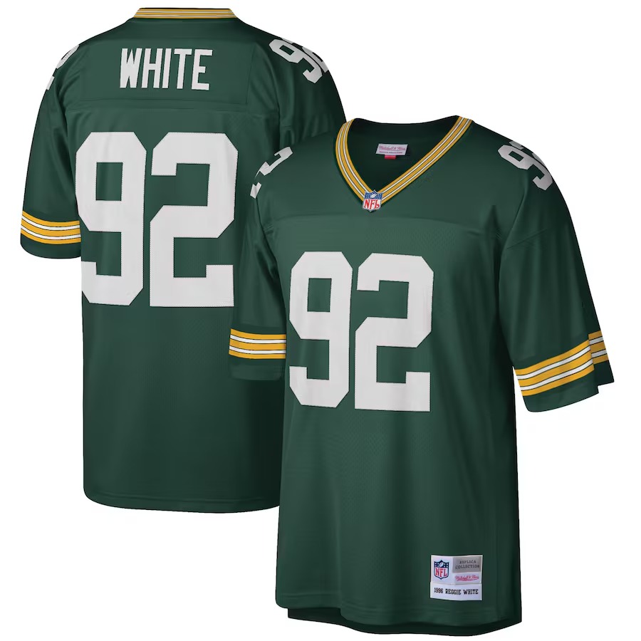 Men's Green Bay Packers Reggie White Mitchell & Ness Green Big & Tall 1996 Retired Player Replica Jersey - Jersey
