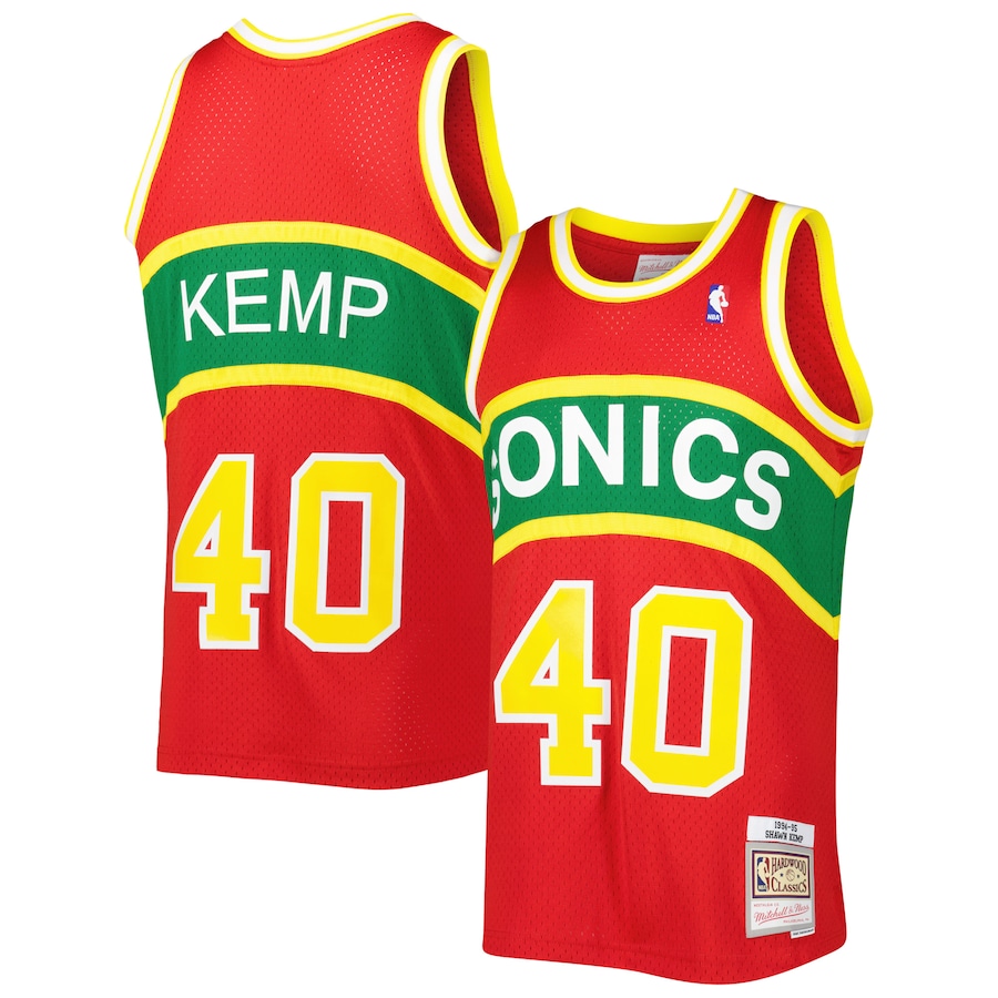 Men's Seattle SuperSonics Shawn Kemp Mitchell & Ness Red 1994-95 Hardwood Classics Reload 3.0 Swingman Jersey - Jersey