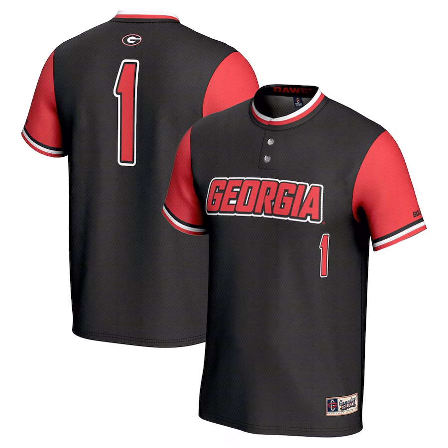 Unisex GameDay Greats #1 Black Georgia Bulldogs Lightweight Softball Jersey - Jersey