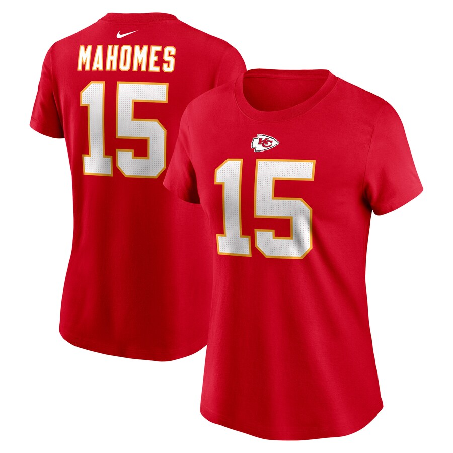 Women's Kansas City Chiefs Patrick Mahomes Nike Red Player Name & Number T-Shirt - Jersey