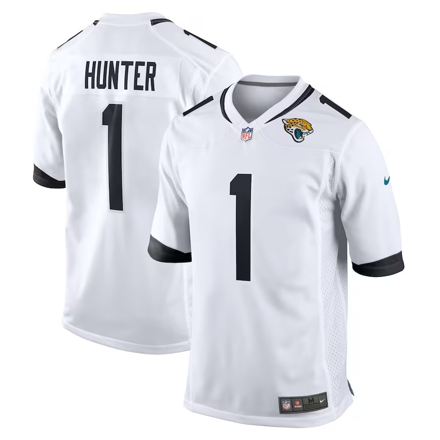 Men's Jacksonville Jaguars Travis Hunter Nike White 2025 NFL Draft First Round Pick Game Player Jersey - Jersey