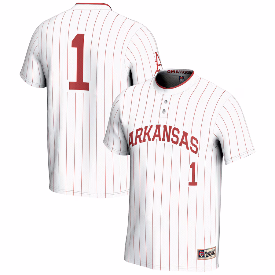 Unisex GameDay Greats #1 White Arkansas Razorbacks Lightweight Softball Jersey - Jersey
