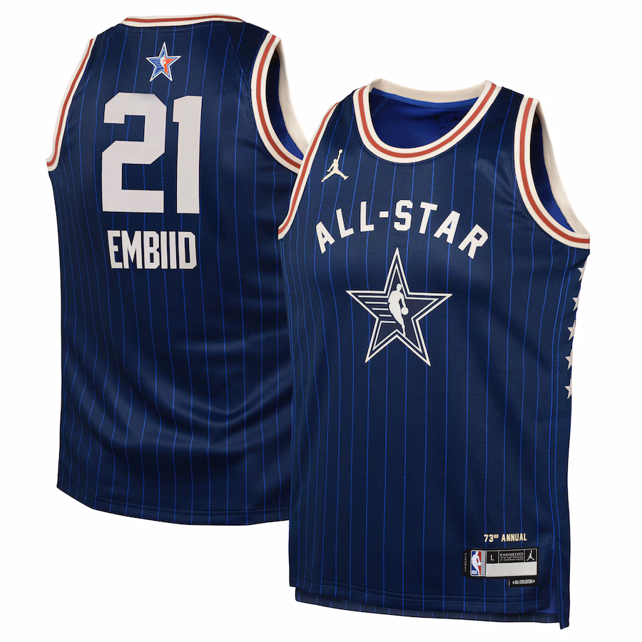 Youth Joel Embiid Jordan Brand Navy 2024 NBA All-Star Game Swingman Jersey - Jersey