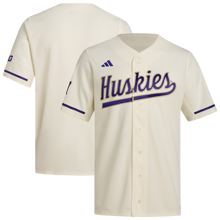Men's adidas  Cream Washington Huskies Replica Baseball Jersey - Jersey