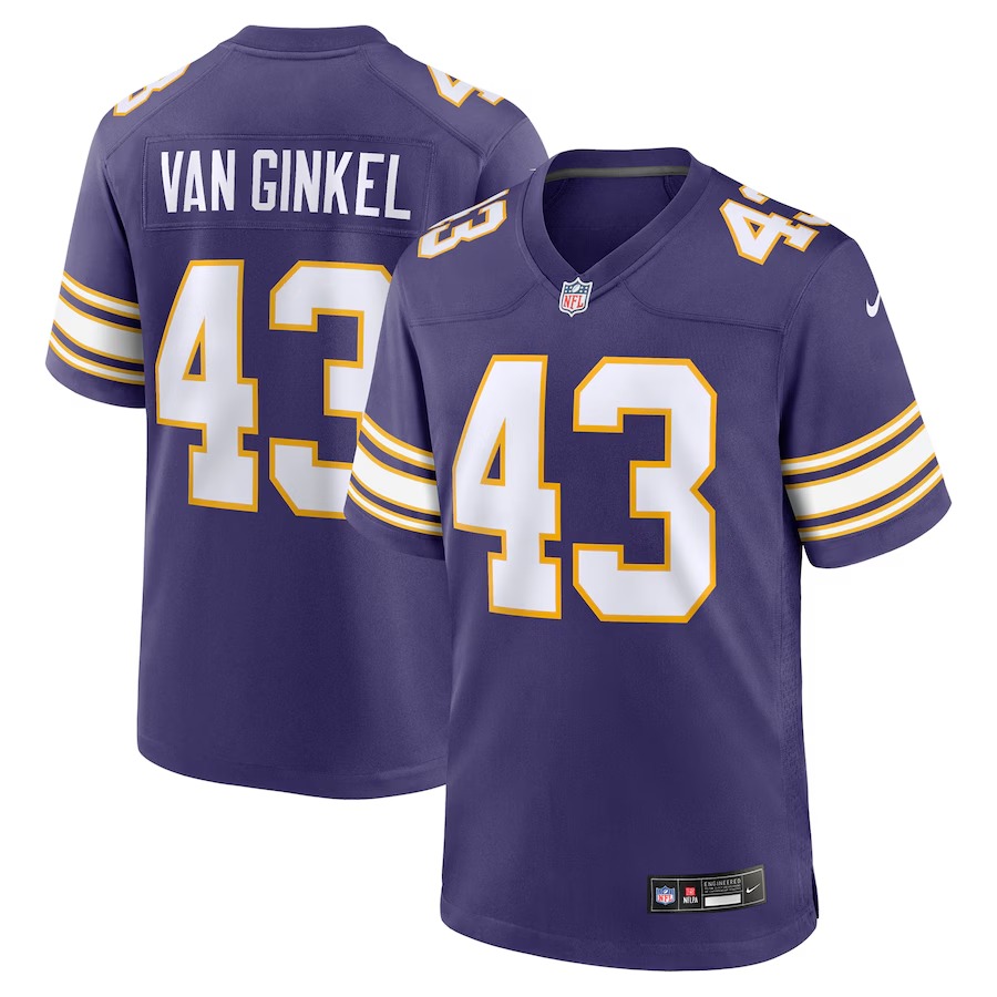Men's Minnesota Vikings Andrew Van Ginkel Nike Purple Alternate Game Jersey - Jersey