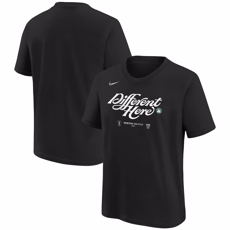 Youth Boston Celtics  Nike Black 2024 NBA Playoffs Mantra T-Shirt - Jersey