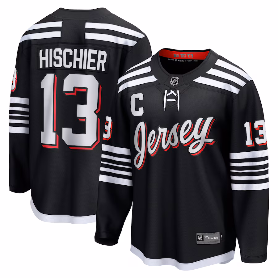 Men's New Jersey Devils Nico Hischier Fanatics Black Alternate Premier Breakaway Player Jersey - Jersey