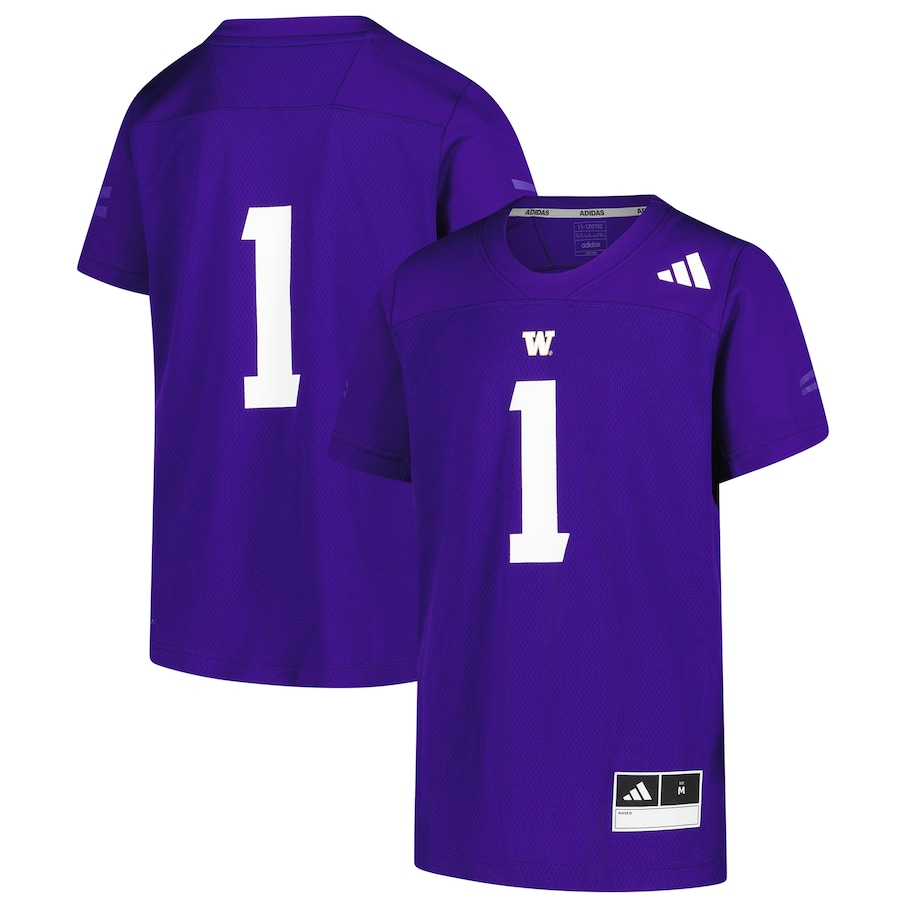 Youth adidas #1 Purple Washington Huskies Replica Jersey - Jersey