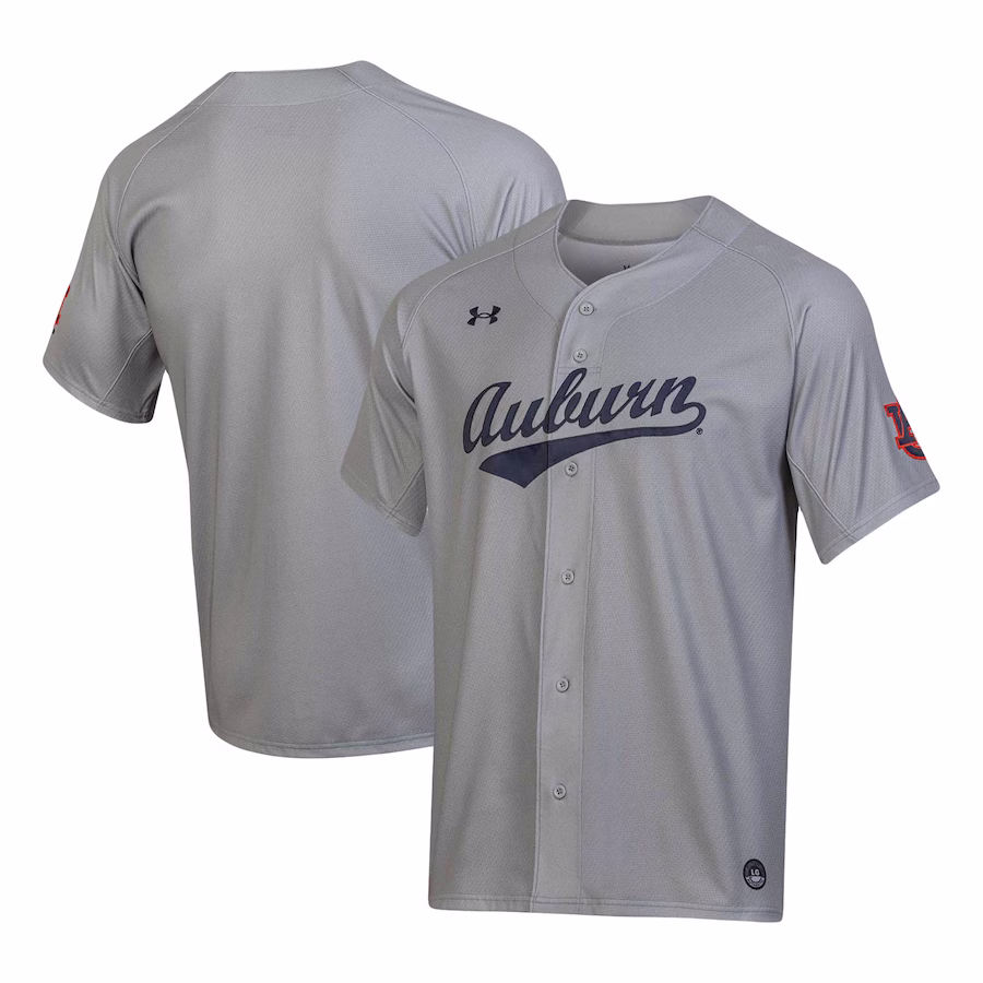 Auburn Tigers Under Armour Replica Baseball Jersey - Gray - Jersey