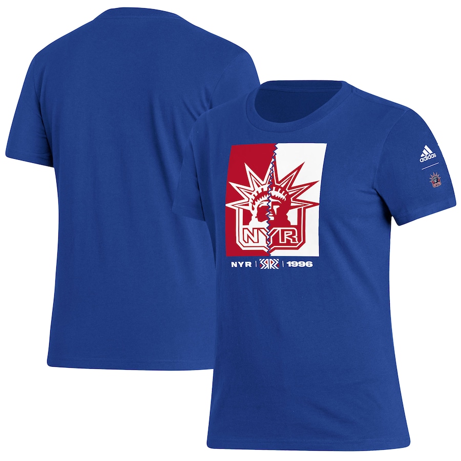 Women's New York Rangers adidas Royal Reverse Retro 2.0 Playmaker T-Shirt - Jersey