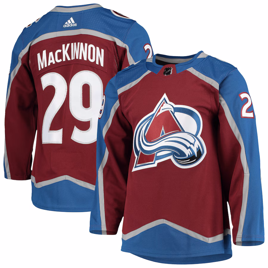 Men's Colorado Avalanche Nathan MacKinnon adidas Burgundy Home Primegreen Authentic Player Jersey - Jersey