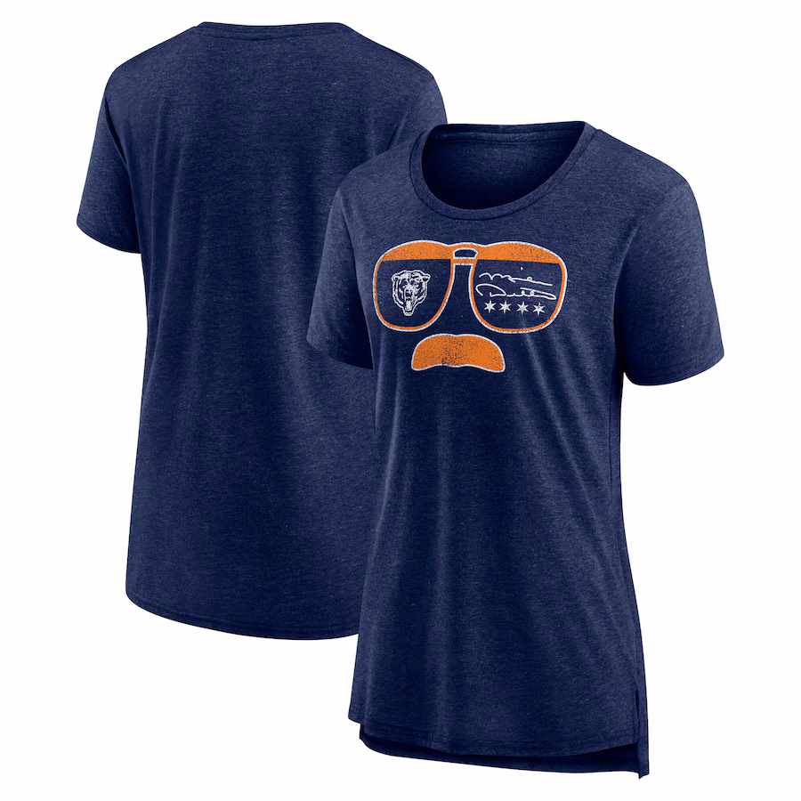 Women's Chicago Bears Nike Navy Vintage Graphic Tri-Blend Scoop Neck T-Shirt - Jersey