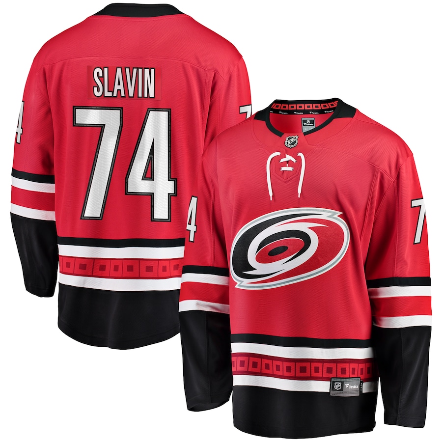 Men's Carolina Hurricanes Jaccob Slavin Fanatics Red Alternate Breakaway Player Jersey - Jersey