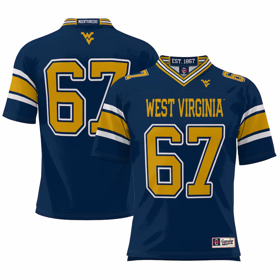 #1 West Virginia Mountaineers GameDay Greats Youth Football Jersey - Navy - Jersey
