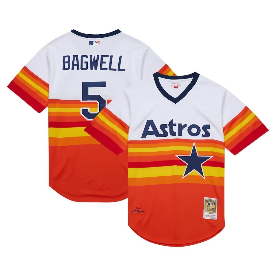 Men's Houston Astros Jeff Bagwell Mitchell & Ness White 2004 Cooperstown Collection Authentic Throwback Jersey - Jersey
