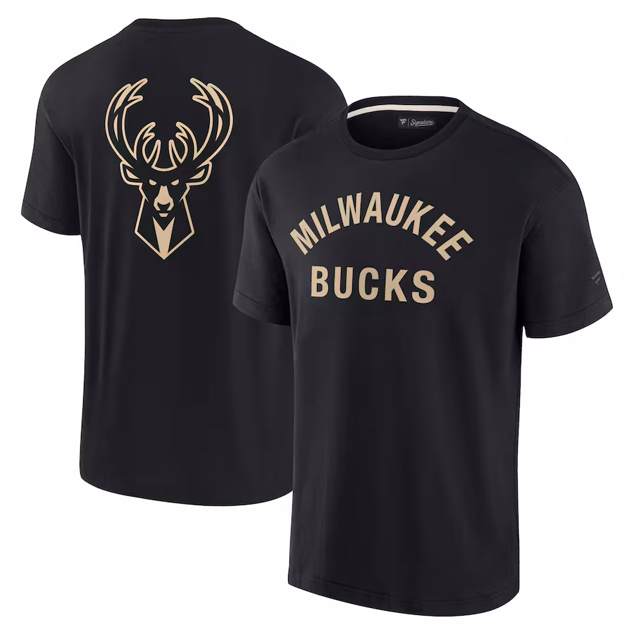 Unisex Milwaukee Bucks Fanatics Black Elements Super Soft Short Sleeve T-Shirt - Jersey