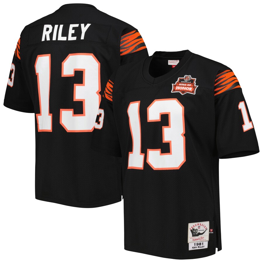 Men's Cincinnati Bengals 1981 Ken Riley Mitchell & Ness Black Authentic Throwback Retired Player Jersey - Jersey