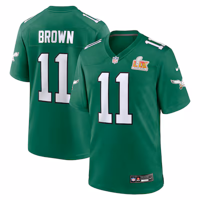Men's Philadelphia Eagles A.J. Brown Nike Kelly Green Super Bowl LIX 2nd Alternate Game Jersey - Jersey
