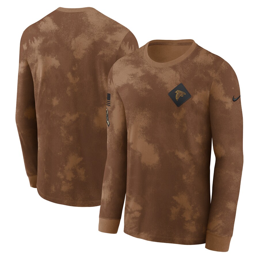 Men's Atlanta Falcons  Nike Brown Salute To Service Long Sleeve T-Shirt - Jersey