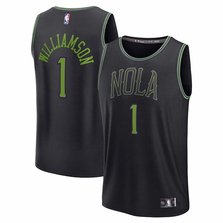 Men's New Orleans Pelicans Zion Williamson Fanatics Black Fast Break Jersey - City Edition - Jersey