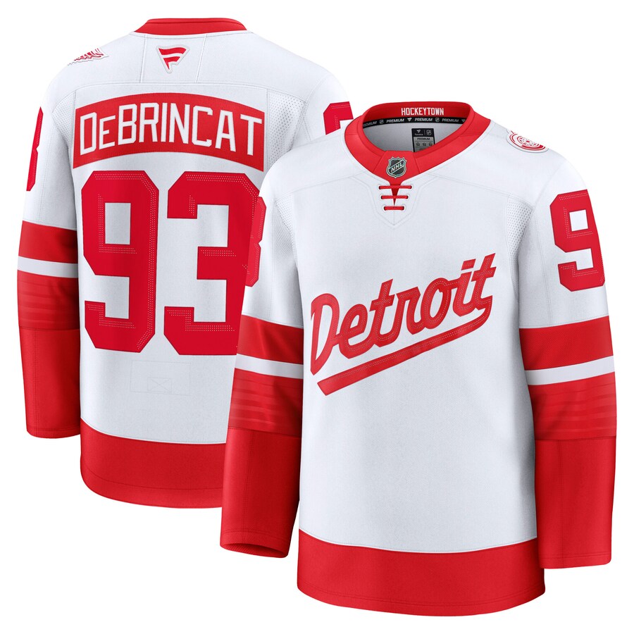 Men's Detroit Red Wings Alex DeBrincat Fanatics White 2025 NHL Stadium Series Premium Player Jersey - Jersey