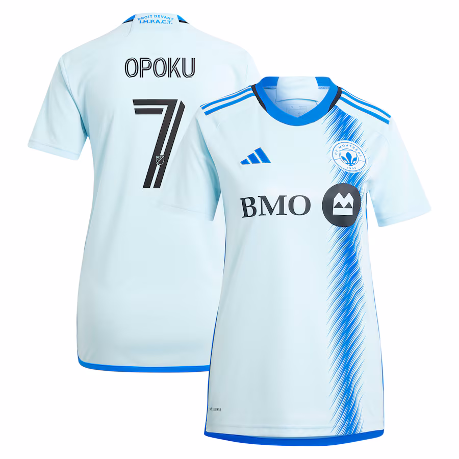 Women's CF Montreal Kwadwo Opoku adidas Light Blue 2024 La Main Replica Player Jersey - Jersey