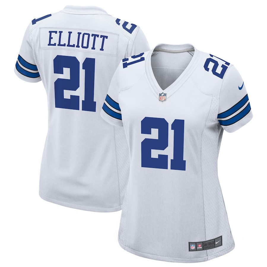 Women's Dallas Cowboys Ezekiel Elliott Nike White Team Game Jersey - Jersey