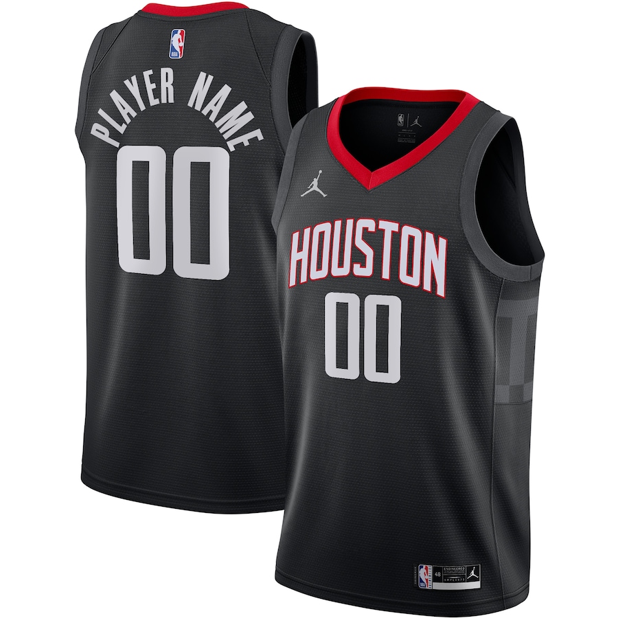Men's Houston Rockets Jordan Brand Black Swingman Custom Jersey - Statement Edition - Jersey