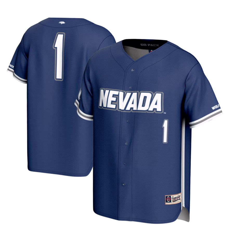 #1 Nevada Wolf Pack GameDay Greats Youth Lightweight Baseball Fashion Jersey - Navy - Jersey