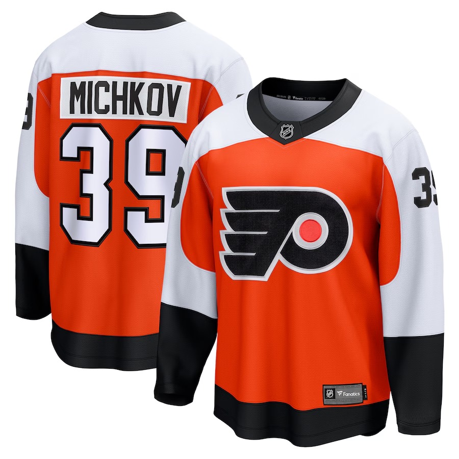 Men's Philadelphia Flyers Matvei Michkov Fanatics Orange Home Premier Breakaway Player Jersey - Jersey