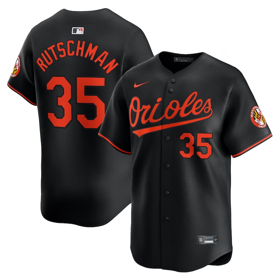 Men's Baltimore Orioles Adley Rutschman Nike Black Alternate Limited Player Jersey - Jersey