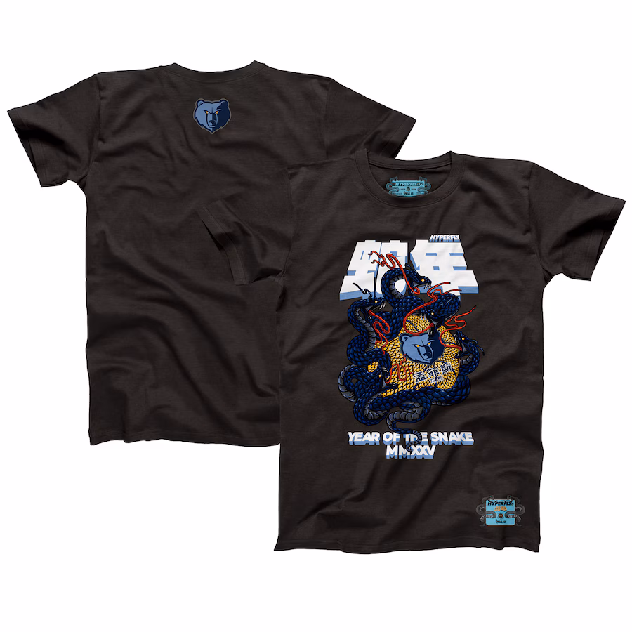 Unisex Memphis Grizzlies NBALab x Hyperfly Heather Black Year of the Snake Lunar New Year Collection T-Shirt - Jersey