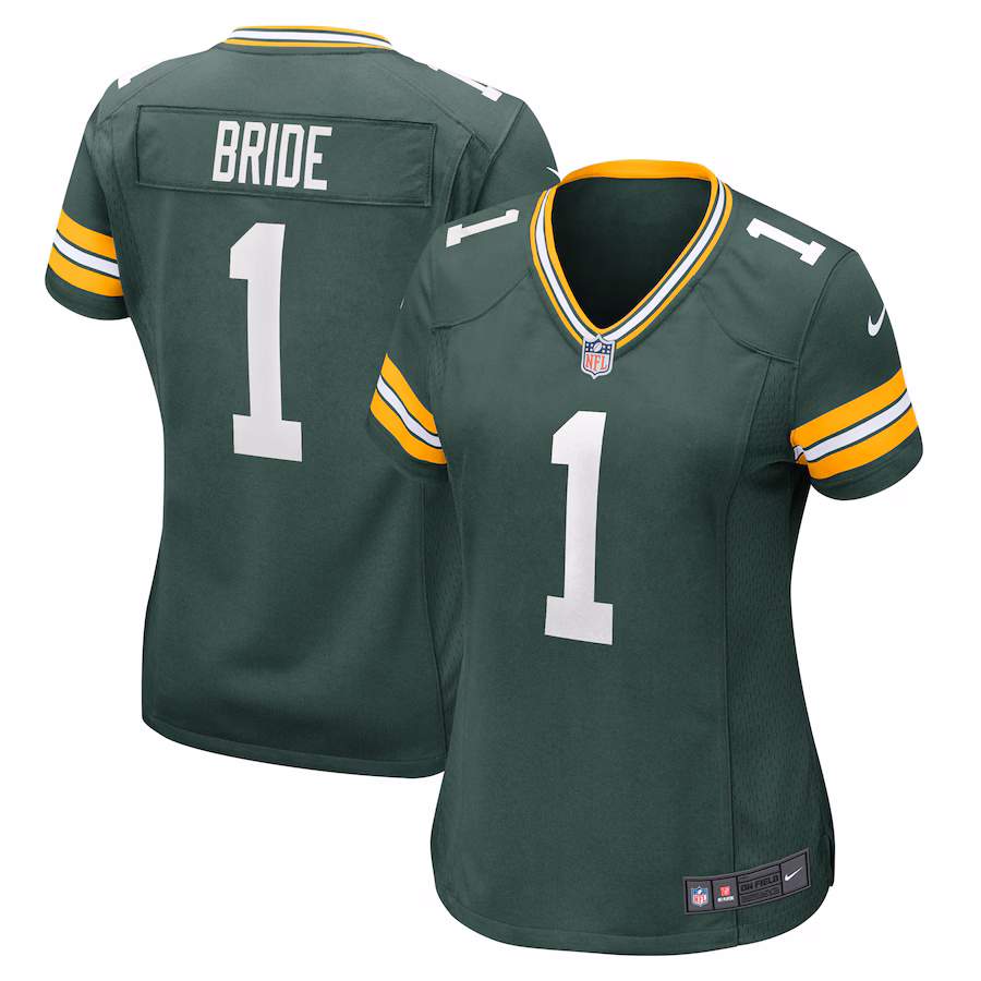 Women's Green Bay Packers Number 1 Bride Nike Green Game Jersey - Jersey