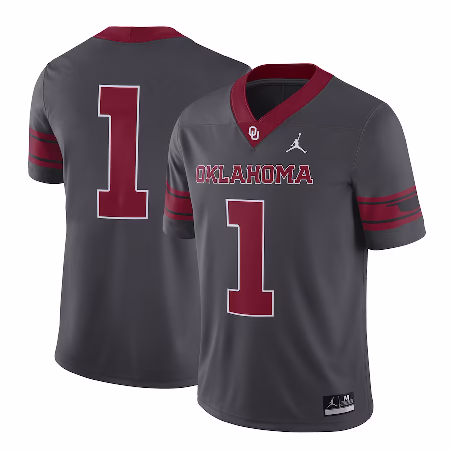 #1 Oklahoma Sooners Jordan Brand Alternate Game Jersey - Anthracite - Jersey