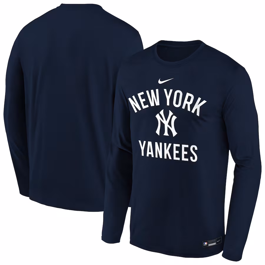 Youth New York Yankees Nike Navy Authentic Collection Legend Performance Long Sleeve T-Shirt - Jersey